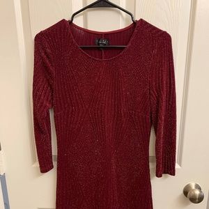 Red Glimmer Bodycon Party Dress